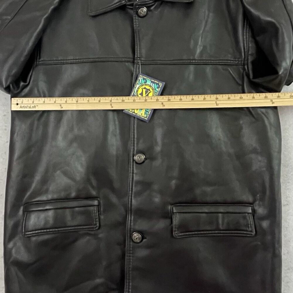 Alta V Moda Italian Leather Coat Mens Size 44 Black Quilted Lined Italy NWT - Picture 4 of 13